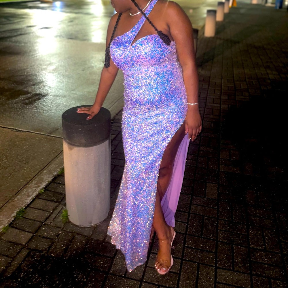 Purple sequins dress